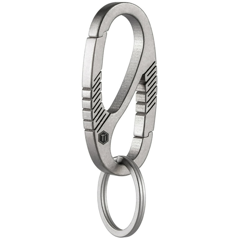 TISUR Key Rings for Keychains,Carabiner Keychain Ring Titanium Key