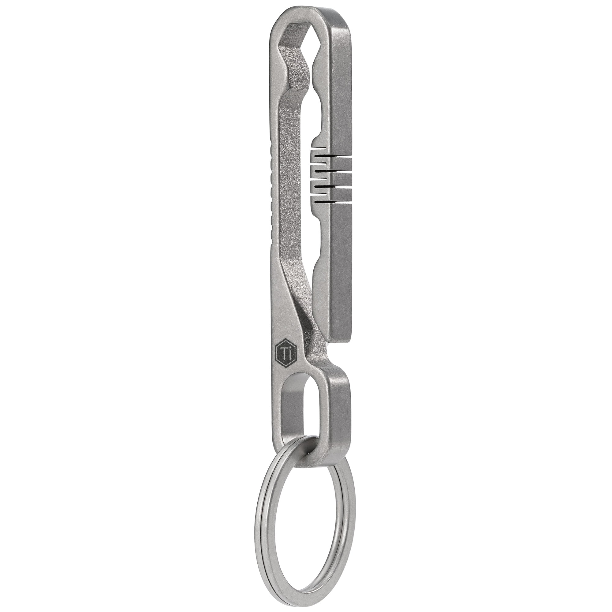 KeyUnity Double Side Carabiner Keychain Clip, KM11 Titanium Belt Key Holder Clips for Car Keys or Small Tools, Gray, Adult Unisex, Size: Keychain 2.95