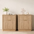 thumbnail image 1 of KeyWhat 23" Fluted 2-Drawer Nightstand Set of 2 with Charging Station & Curved Edges, 1 of 9