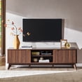 thumbnail image 1 of KeyWhat 70" TV Stand with 2 Soft Close Door, Modern Entertainment Center Console Table, Media Furniture for Living Room, Dark Walnut, 1 of 7