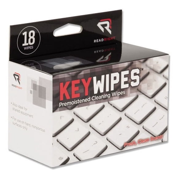 KeyWipes Keyboard Wet Wipes, 6.88 x 5, 18/Box | Bundle of 10 Boxes
