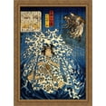 thumbnail image 1 of Keyamura Rokusuke under the Hikosan Gongen waterfall 28x38 Large Gold Ornate Wood Framed Canvas Art by Utagawa Kuniyoshi, 1 of 2