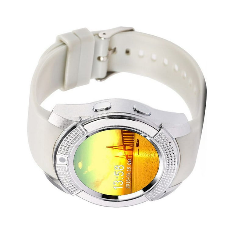Keyboarant Zinc Alloy Smart Watch Men Women USB 2.0 Rechargeable Touch Screen TPU Strap Call Reminder Bluetooth compatible Smartwatch White