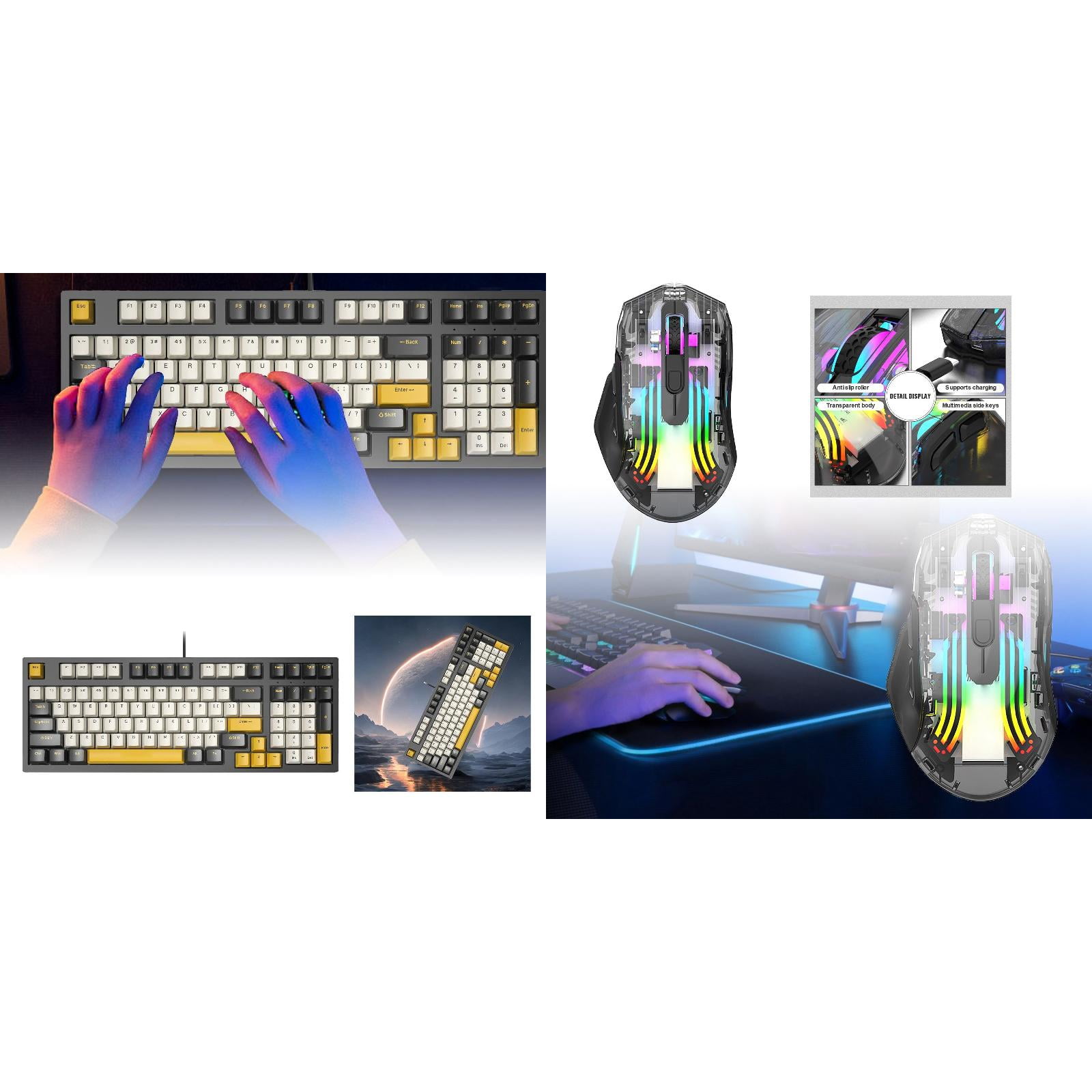 Keyboard And Mouse Gaming Optical Sensor Pc Glowing Wired Gaming