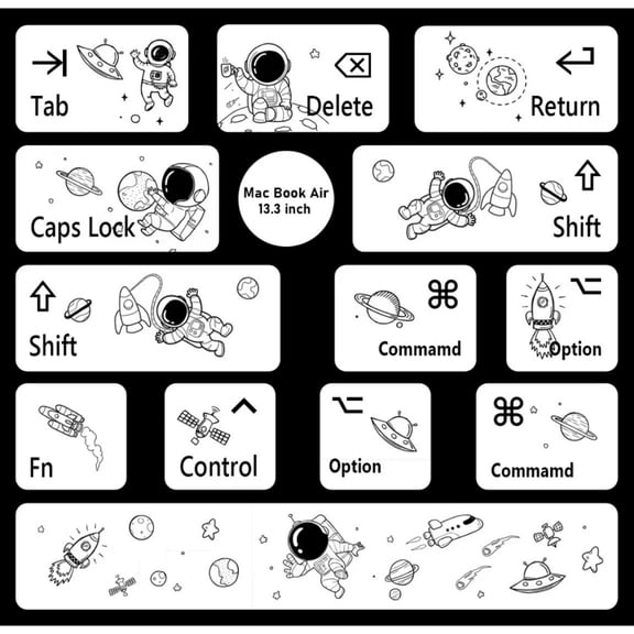 Keyboard Anti-Wear Beautification Graffiti Stickers Office Art Decor Key Cap Decoration Accessories