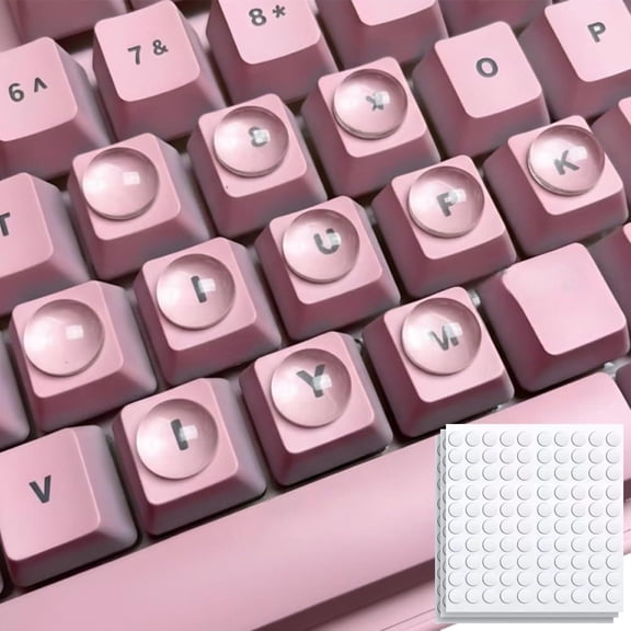 Keyboard Bubbles for Long Nails, Keyboard Stickers for Long Nails, 50/100Pcs Clear Bubbles Raised Keyboards Keys Cover,  Reusable, Expander Comfortable Typing (Round 14mm,50 Pcs)