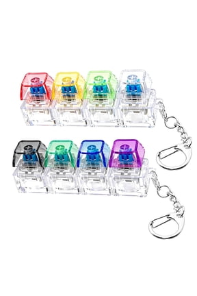 Keyboard Button Clicker Keychain Compact Fidget Toy for Office and School Transparent Keyboard Chain- 2 pcs