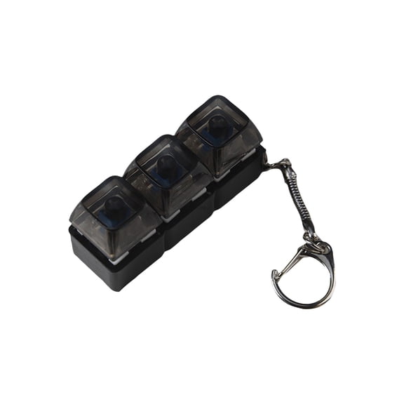 Keyboard Button Decompression Toys, Led Light Up Keyboard Decompression Button Finger Clicker Toys, Keychain Anxiety Relief Items Fidget Black
