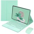 thumbnail image 1 of Keyboard Case for 10.5-inch Samsung Galaxy Tab A8 (SM-X200/X205/X207), Folio Stand Cover with Pencil Holder, Detachable Rechargeable Keyboard and Mouse, Built-in Trackpad, mint, 1 of 5
