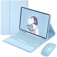 thumbnail image 1 of Keyboard Case for 10.5-inch Samsung Galaxy Tab A8 (SM-X200/X205/X207), Folio Stand Cover with Pencil Holder, Detachable Rechargeable Keyboard and Mouse, Built-in Trackpad, sky blue, 1 of 5
