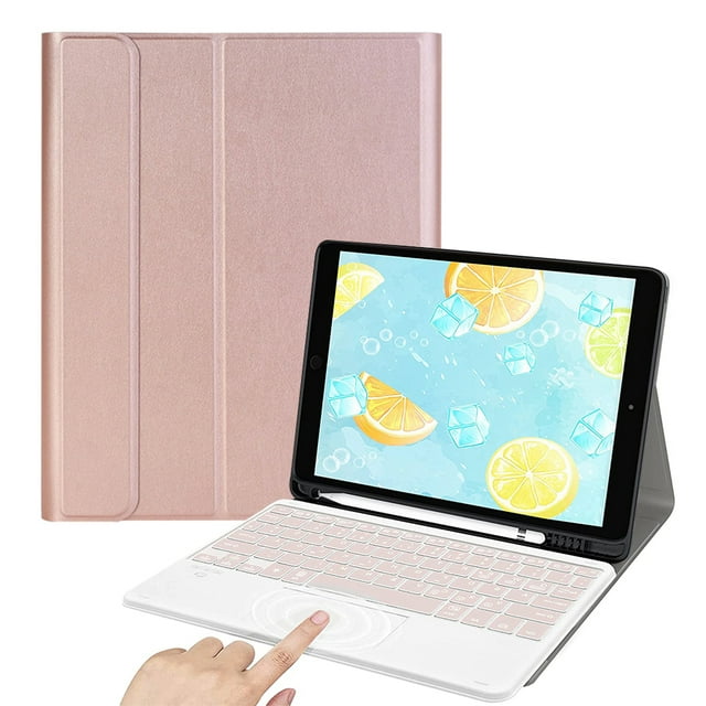 Keyboard Case For iPad 9th 8th 7th Generation, Auto Sleep/Wake Function, Full-Color Touch And Backlit Smart Keyboard (Royal Blue)