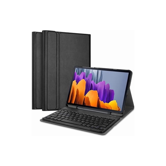 Keyboard Case for Galaxy Tab S8 Plus / S7 Plus with S Pen Holder, PU Leather Stand Cover with Detachable Bluetooth Keyboard for Samsung Galaxy Tab S8+ 2022 / S7+ 2020 12.4 / S7 FE 2021