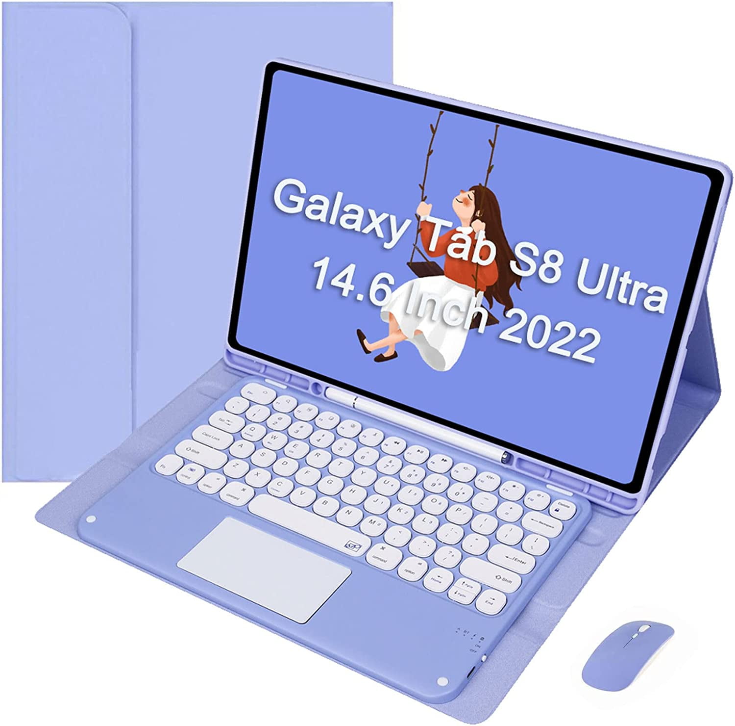 Keyboard Case for Galaxy Tab S8 Ultra 14.6 Inch 2022, Detachable