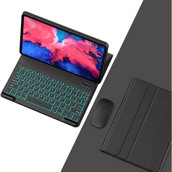 Keyboard Case for Lenovo Tab P11 Pro Gen 2 / Pad Pro 2022 11.2 inch, 7 Color Backlight Bluetooth Keyboard with Mouse, Slim Thin Folio Leather Protective Book Cover