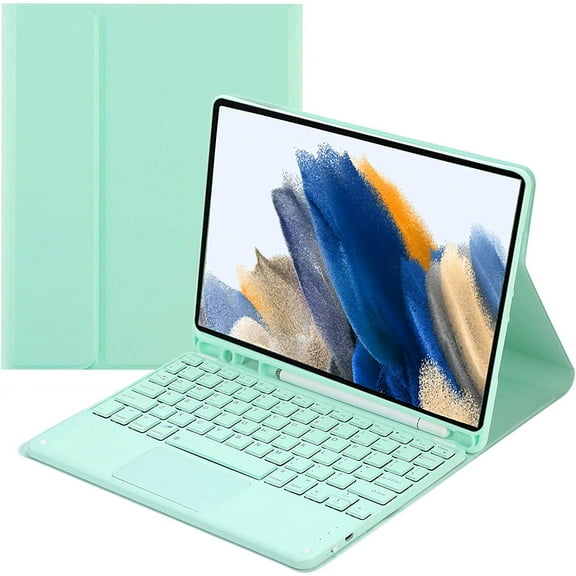 Keyboard Case for Samsung Galaxy Tab A8 10.5 Inch 2022, Magnetically Detachable Wireless Bluetooth Keyboard, Smart Touchpad, Slim Lightweight Stand Cover with S Pen Holder (SM-X200/X205/X207)