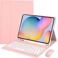 thumbnail image 1 of Keyboard Case for Samsung Galaxy Tab A8 10.5 Inch, Detachable Wireless Keyboard with Mouse, Round Key, S Pen Holder, Slim Lightweight Stand Protective Cover, 1 of 7