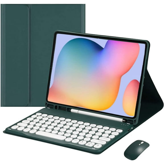 Keyboard Case for Samsung Galaxy Tab A8 10.5 Inch, Detachable Wireless Keyboard with Mouse, Round Key, S Pen Holder, Slim Lightweight Stand Protective Cover