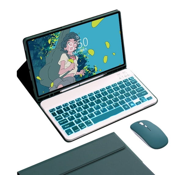 Keyboard Case for Samsung Galaxy Tab A9+/A9 Plus 11"( Model:SM-X216/X210/X218),Slim Lightweight Stand Cover with Magnetically Detachable Wireless Bluetooth Keyboard and Mouse