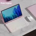 thumbnail image 1 of Keyboard Case for Samsung Galaxy Tab A9 Plus A9+ 11" Tablet Cover for Tab S8 S9 10 Plus S7 S9 FE+ A8 S6 Lite Magic Keyboard Case (Pink English,Tab S9FE Plus 12.4), 1 of 7