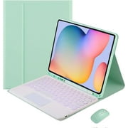 Keyboard Case for Samsung Galaxy Tab S6 Lite 10.4 inch 2022/2020, 7 Colors Backlight Detachable Wireless Keyboard and Mouse, Smart Touchpad, Slim Lightweight Protective Cover,Blue