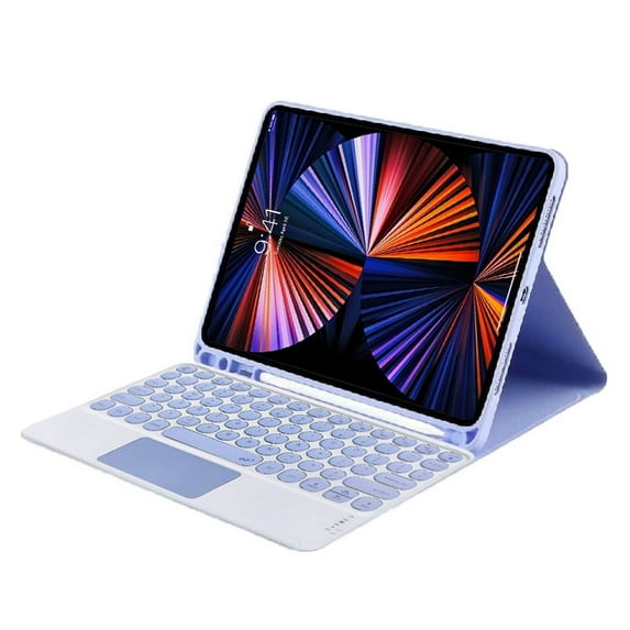 Keyboard Case with Touchpad Keyboard for Samsung Galaxy Tab S6 Lite A7 A8 A9 Plus S7 S8 S9 S9 FE Tablet Case Stand Pen Slot (purple key case,A7 10.4 inch)