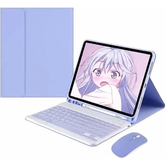 Keyboard Case & Wireless Mouse Set for Samsung Tab S10 FE 10.9 Inch 2025, Purple
