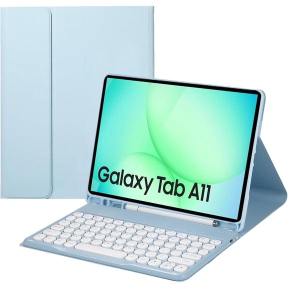 Keyboard Case for Samsung Galaxy Tab A11 8.7 Inch 2025 and Galaxy Tab A9 8.7Inch 2023 with S Pen Holder, Slim Stand Cover Detachable Keyboard