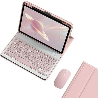 Keyboard Case for iPad 10.2" 9th 8th 7th Generation, with Detachable Bluetooth Keyboard and Mouse,Built-in Pencil Holder