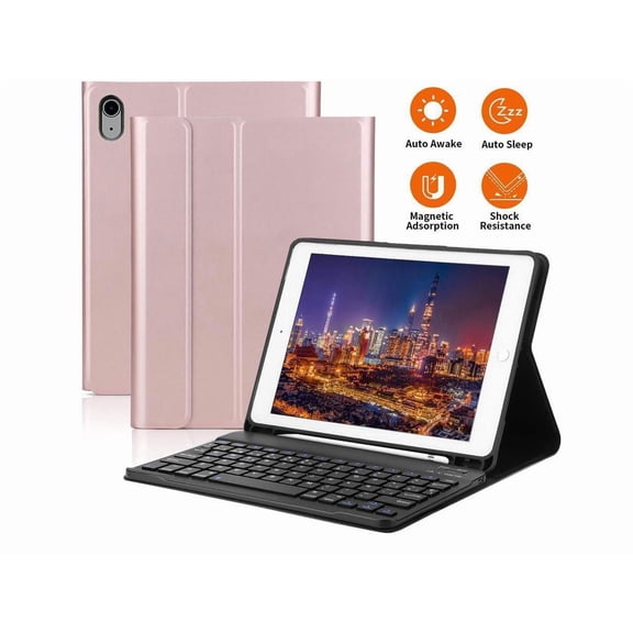 Keyboard Case for iPad 10th Generation 10.9 inch 2022 Model A2696 A2757 A2777 Wireless Detachable Keyboard with Protective Cover with Pencil Holder