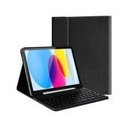Keyboard Case for iPad 10th Generation 2022, Model A2696 A2757 A2777 Wireless Detachable Keyboard with Premium Protective Cover with Pencil Holder