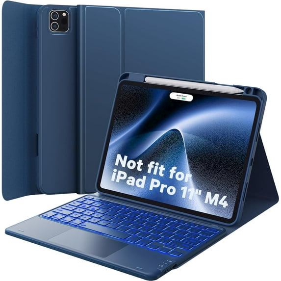 Keyboard Case for iPad Air 11-inch  & Air 4th/5th Gen & iPad Pro 11 inch  Smart Touchpad, 7-Color Backlit, Stain Resistant Cover