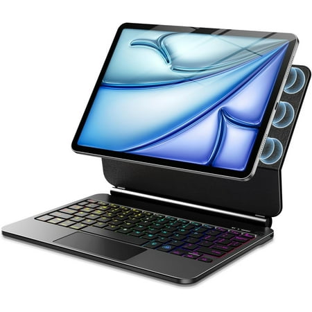 Keyboard Case for iPad Air 13 inch Magic Magnetic Backlit Keyboard Case with Multi-Touch Trackpad- Easy-Set Floating Cantilever Stand (Black)