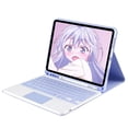 thumbnail image 1 of Keyboard Case for iPad Air 5th Generation 2022/iPad Air 4th Gen 2020 10.9 Inch - Bluetooth Detachable Touchpad Keyboard with Pencil Holder, Purple, 1 of 10