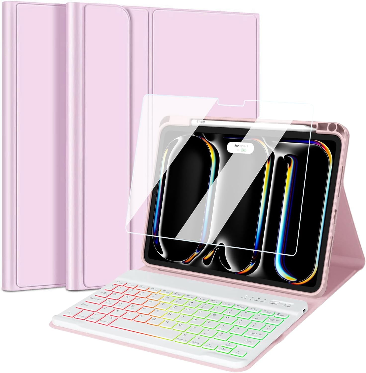 Keyboard Case for iPad Pro 11 Inch 2024(M4, 5th Gen), Builtin Pencil