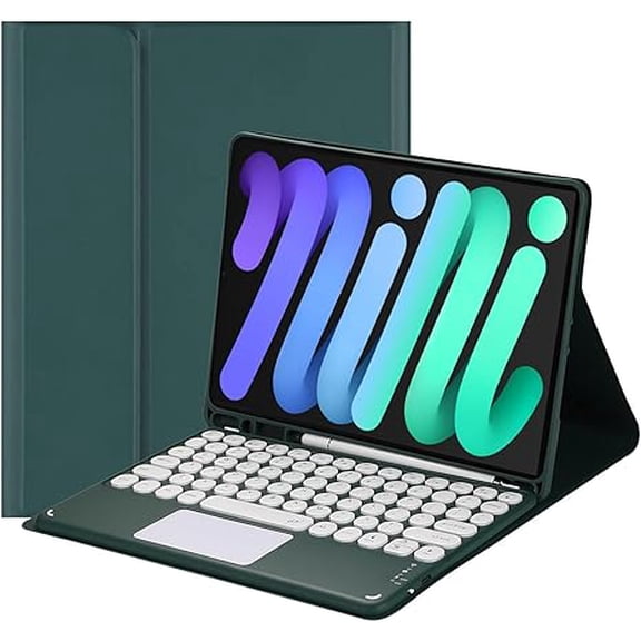 Keyboard Case for iPad mini 7/6 8.3" 2024, Touchpad Cover (Dark Green)