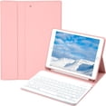 thumbnail image 1 of Keyboard Case for iPad with Pen Holder - Soft TPU Back Cover with Magnetic Detachable Wireless BT Keyboard, 1 of 9