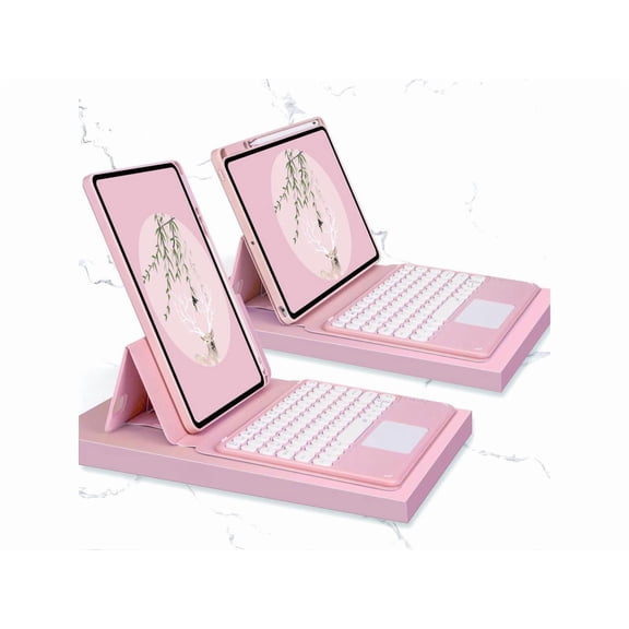 Keyboard Case for iPad 10.2 inch 9th 8th 7th Generation, iPad Pro Air 3, Pro 10.5 with Detachable Magnet Touchpad Keyboard & Pencil Holder, Clear Back Cover