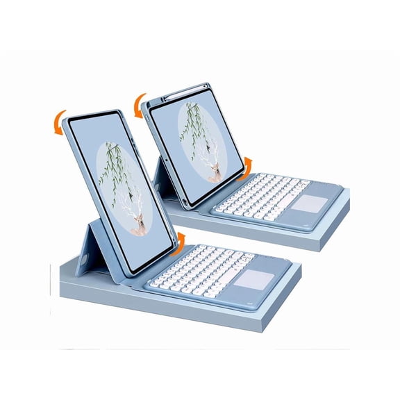 Keyboard Case for iPad 10.2 inch 9th 8th 7th Generation, iPad Pro Air 3, Pro 10.5 with Detachable Magnet Touchpad Keyboard & Pencil Holder, Clear Back Cover