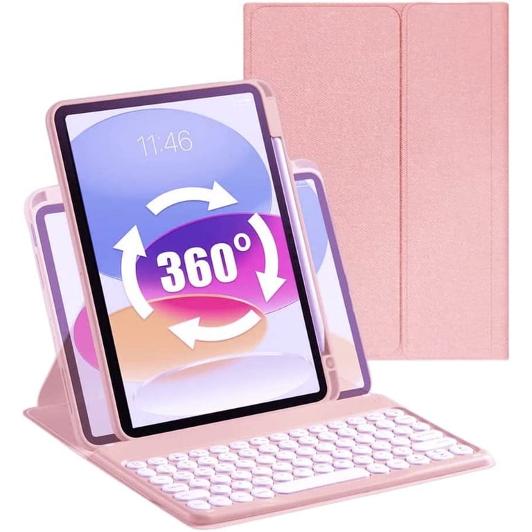 Rotatable iPad 10th Gen 2022 Keyboard Case with Pencil Holder