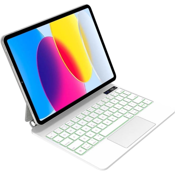 Keyboard Case for iPad 10th Generation Magic Keyboard with Trackpad, 7 Colors Backlit, Lightweight, Auto Sleep/Wake Compatible with iPad 10.9 inch 10th Generation Case with Keyboard