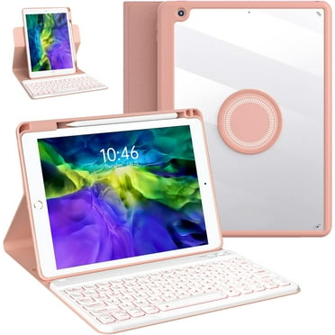 Oyeeice Keyboard Case with Accessories Included for iPad 9th/8th/7th Gen & iPad Air 3rd, Pink