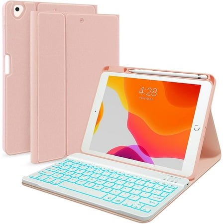 Keyboard Case for iPad 9th/8th/7th Gen 10.2 inch, iPad Air 3rd, Pro 10.5 - No Backlite Keyboard, Detachable Magnetic Protective Cover, Pencil Holder, Auto Sleep/Wake