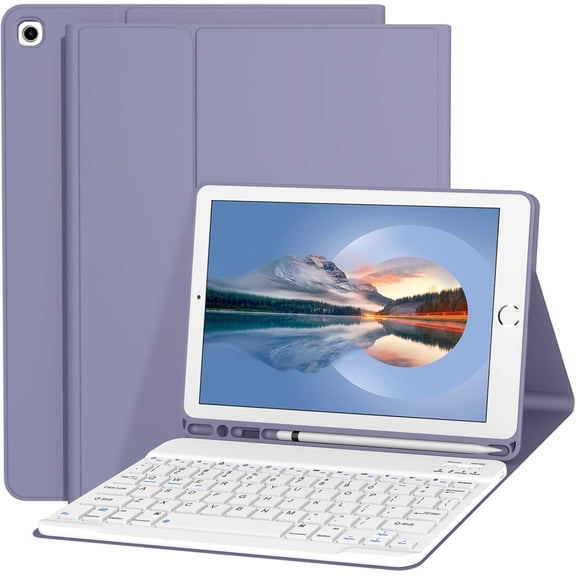 Keyboard Case for iPad 9th/8th/7th Generation 10.2 Inch [Magnetic Detachable Wireless Keyboard][Support 3 System] Flip Stand Case with Pencil Holder for iPad 10.2 2021/2020/2019, Dark Green