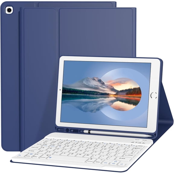 Keyboard Case for iPad 9th/8th/7th Generation 10.2 Inch [Magnetic Detachable Wireless Keyboard][Support 3 System] Flip Stand Case with Pencil Holder for iPad 10.2 2021/2020/2019, Dark Green