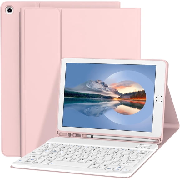 Keyboard Case for iPad 9th/8th/7th Generation 10.2 Inch [Magnetic Detachable Wireless Keyboard][Support 3 System] Flip Stand Case with Pencil Holder for iPad 10.2 2021/2020/2019, Dark Green