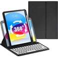 thumbnail image 1 of Keyboard Case for iPad 9th/8th /7th Generation, iPad 10.2 Case with Keyboard, Rotating Detachable Round Keys Clear Cover with Pencil Holder for iPad9/iPad 8/iPad 7, 1 of 7