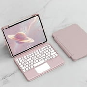 Keyboard Case for iPad 9th Generation 2021 10.2 8th/7th, Detachable Magnetic Cover, Vertical Stand & Magnetically Color Round Key Trackpad Keyboard for iPad 9th/8th/7th Gen 2021/2020