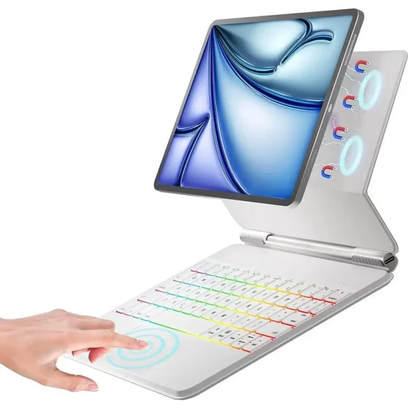 Keyboard Case for iPad Air 11 2026 (M4) 2025 (M3) 2024 (M2), Magic Stand, 7-Color Backlit, Trackpad, Magic Keyboard case for iPad Pro 11 inch 4th 3rd 2nd 1st Gen & iPad Air 10.9 inch 5th 4th Gen