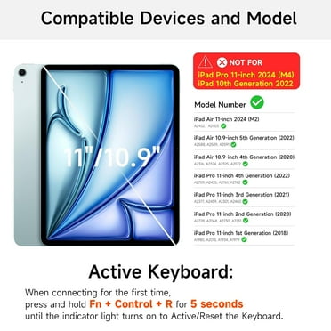 Keyboard Case for iPad Air 11 inch 2024 (M2),iPad Air 5th/4th Gen and iPad Pro 11 inch (4th/3rd/2nd/1st Gen) Case with Keyboard,Magic-Stand,Multi-Touch Trackpad,7-Color Backlit