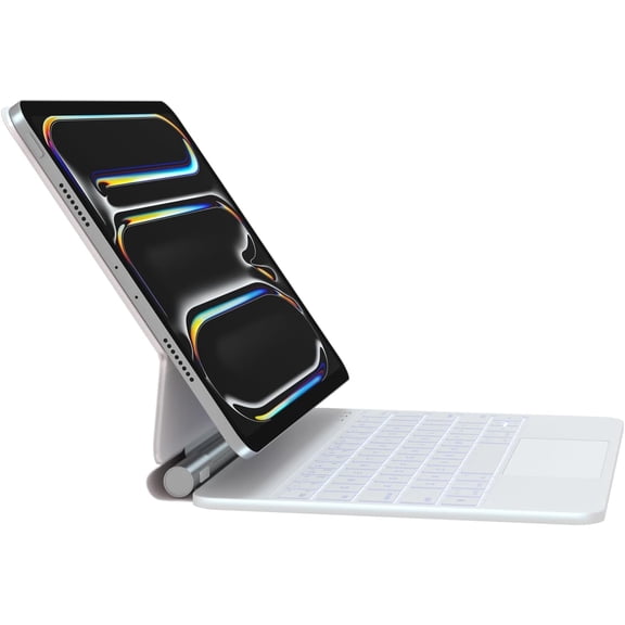 Keyboard Case for iPad Air 11 inch (M3 2025 /M2 2024) & iPad Pro 11 inch (4th/3rd/2nd/1st), Magic Keyboard Case for 10.9” iPad Air 4th/5th Gen，Multi-Touch Trackpad 7 Colors Backlight (White)